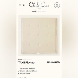 Charlie Crane padded TAMI baby playmat / color milk